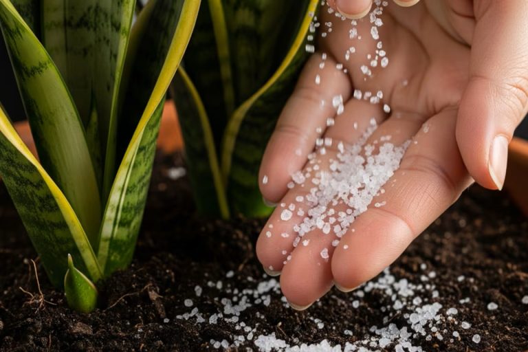 Não é para decorar: para que serve colocar sal na terra da língua-da-sogra
