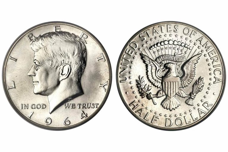 Uma moeda Kennedy Half Dollar de 1964 continua em circulação: estima-se que o valor desta moeda seja de quase 6 milhões de dólares